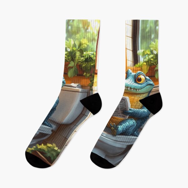 Item preview, Animal Toilet Crocodile Reading Paper Sunny Bathroom Comedy Snapshot designed and sold by rivettlihuiq.