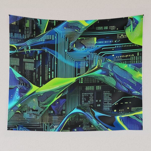 Item preview, Cyberpunk Camouflage Circuit Stream Neon Pattern designed and sold by CamouflageLab.