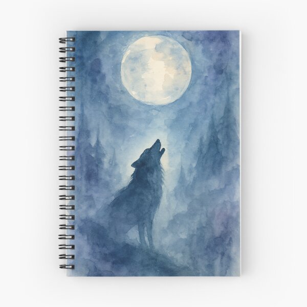 Item preview, Lunar Howl: Majestic Wolf Under Full Moon Watercolor designed and sold by ArtfulZuzu.