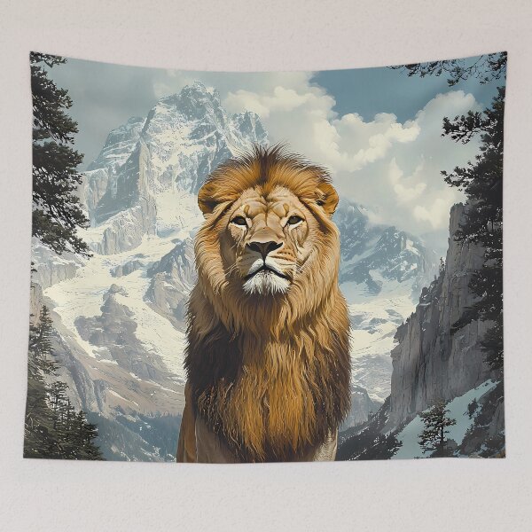 Item preview, Animal Wildlife Majestic Mountain Lion Standing Proud Among Alpine Peaks designed and sold by lassedgkotsij.