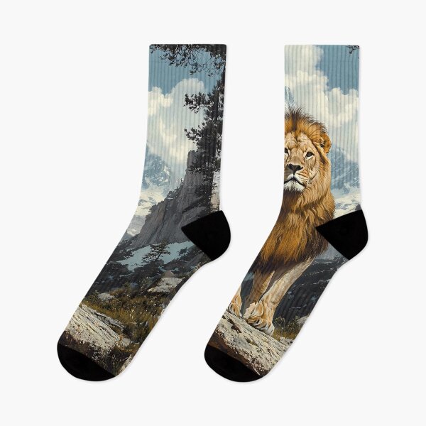 Item preview, Animal Wildlife Majestic Mountain Lion Standing Proud Among Alpine Peaks designed and sold by lassedgkotsij.