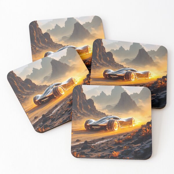 Item preview, Futuristic Sports Car in Desert designed and sold by Ink Art Design.