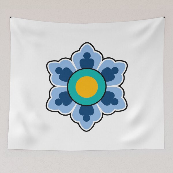Item preview, Dancheong; six-petal blue flower. designed and sold by Rajoletta.