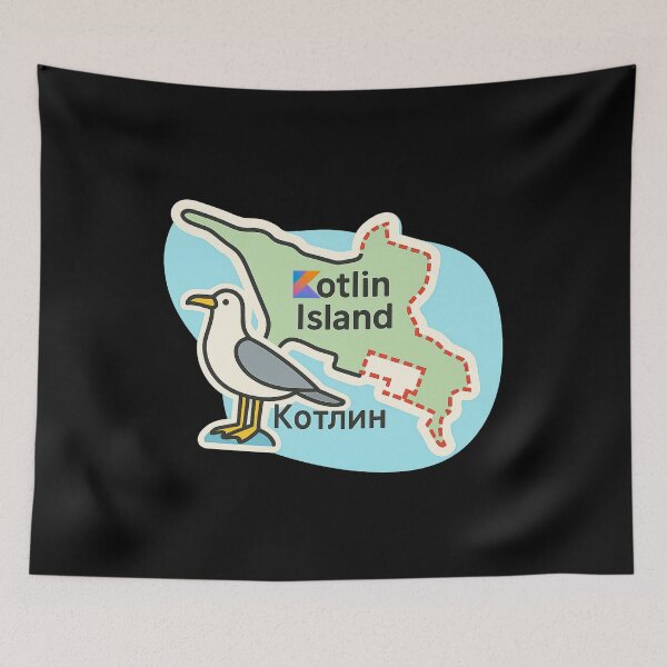 Item preview, Kotlin Island Map with Seabirds designed and sold by Redstrawberry13.
