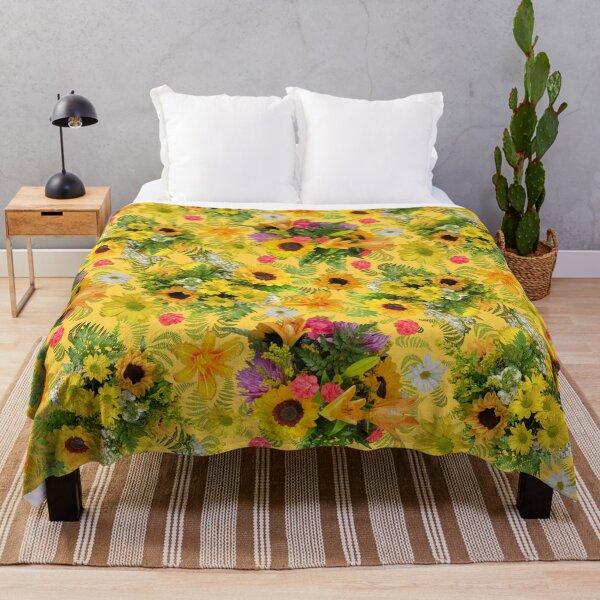 Item preview, Sunflower Arrangement with Ferns on Yellow ffd24a designed and sold by Art in My Loft.