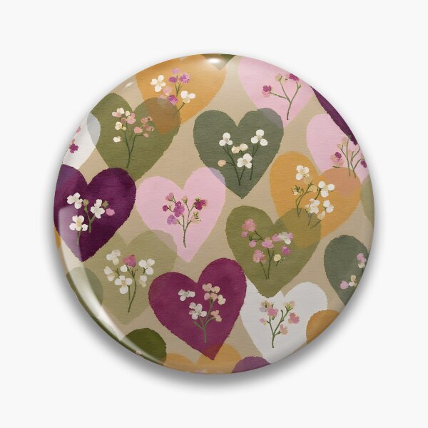 Item preview, Floral Crayon Heart Cluster – Cozy Seamless Pattern in Earthy Tones designed and sold by TinyDreamWorld.