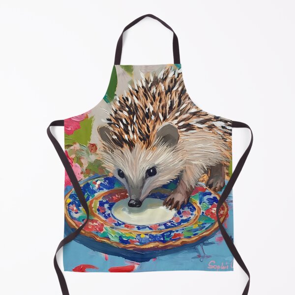 Item preview, Preppy Hedgehog drinking milk designed and sold by SophieClimaArt.