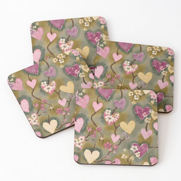 Item preview, Crayon Heart Vine – Cozy Seamless Floral Pattern in Earthy Tones designed and sold by TinyDreamWorld.