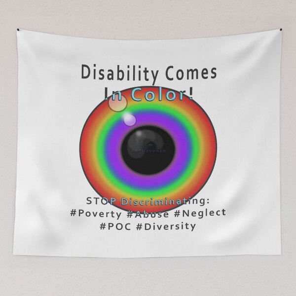 Item preview, Disability Comes In Color, hand made graphic with text designed and sold by AK-Hevonen.