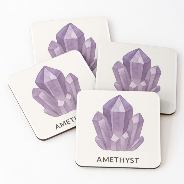 Item preview, Amethyst Crystal – Magical Purple Gemstone Design for Stickers, T-Shirts & Mugs designed and sold by JuliJoy.