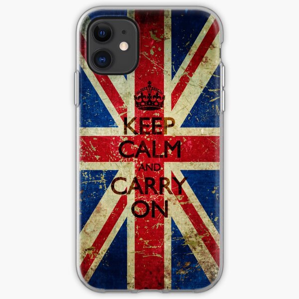 Grunge Keep Calm and Carry On Union Jack iPhone Soft Case