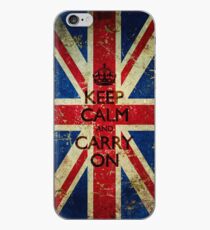 Grunge Keep Calm and Carry On Union Jack iPhone Case