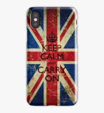 Grunge Keep Calm and Carry On Union Jack iPhone Case