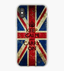 Grunge Keep Calm and Carry On Union Jack iPhone Case