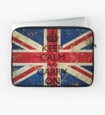 Grunge Keep Calm and Carry On Union Jack Laptop Sleeve