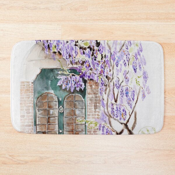 Item preview,  Wisteria season in London watercolour green door designed and sold by ColorandColor.