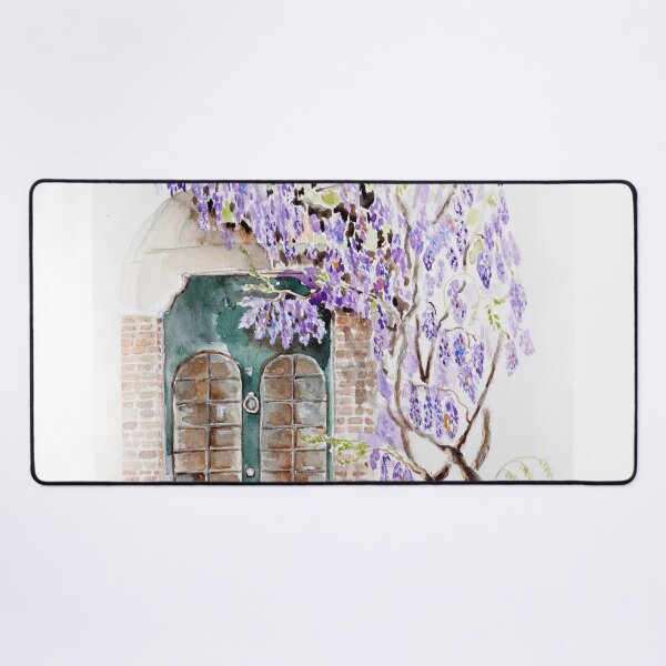 Item preview,  Wisteria season in London watercolour green door designed and sold by ColorandColor.