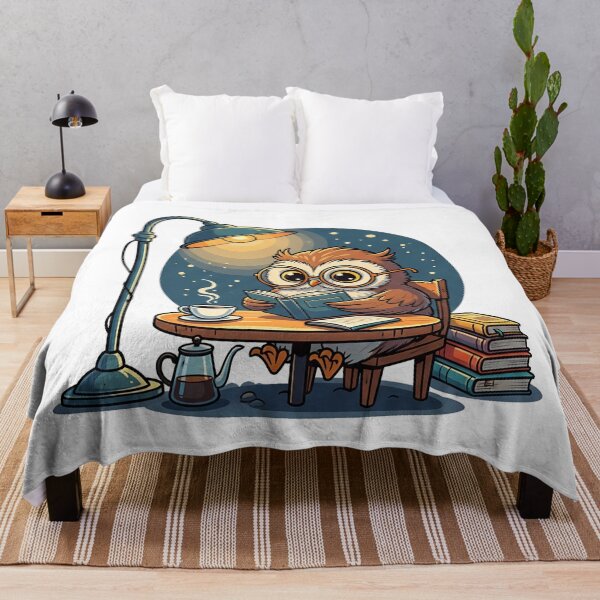 Item preview, Night Owl Café – Book & Coffee Lover Owl Design designed and sold by MzulhilmiZam.