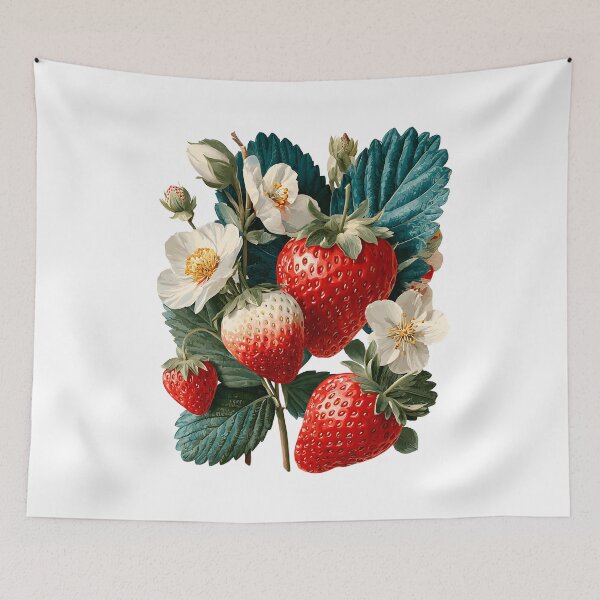 Item preview, Strawberries Summer Flower Nature Lover Floral Botanical designed and sold by SecretDicer.