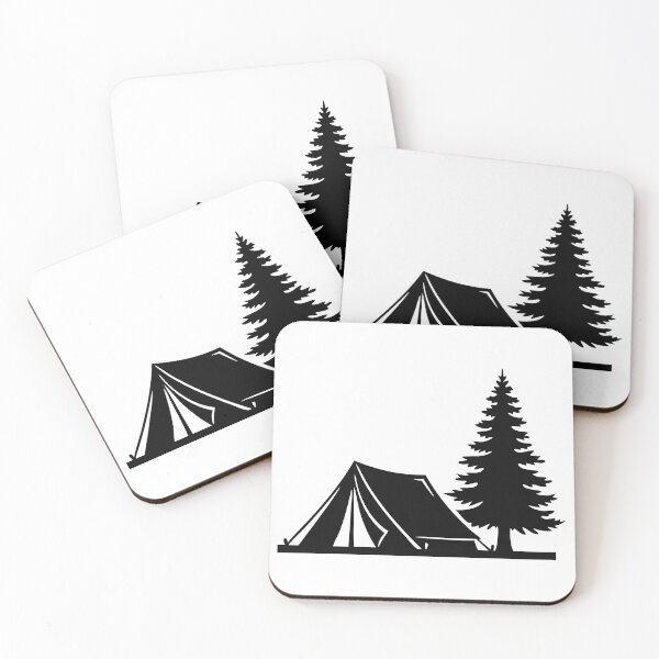 Item preview, Camping Tent and Pine Tree Silhouette designed and sold by AFernandesDSG.