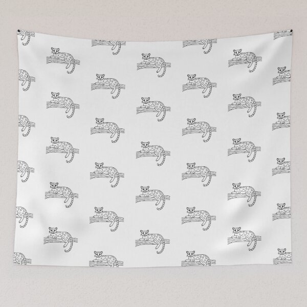 Item preview, An ocelot resting on a tree branch in the jungle designed and sold by rasagamastore.