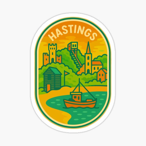 Item preview, Hastings Travel Souvenir Sticker designed and sold by rogue-design.