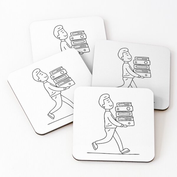 Item preview, A person carrying a stack of files while walking through the office designed and sold by rasagamastore.