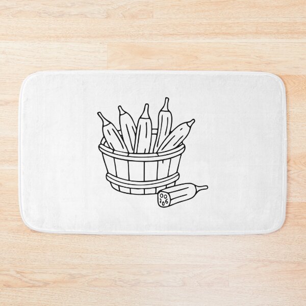 Item preview, A wooden basket filled with fresh okra pods designed and sold by rasagamastore.