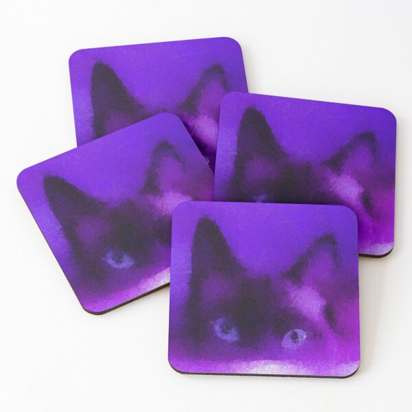 Item preview, Playful Purple Cat Sitting Calmly designed and sold by tee4shirt.
