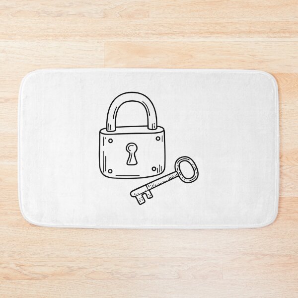 Item preview, A rusty key lying next to an ancient lock designed and sold by rasagamastore.