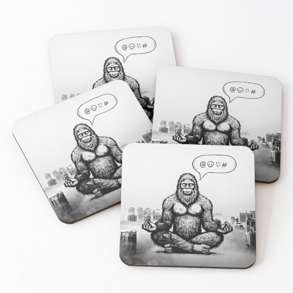 Item preview, Zen Gorilla in Chaos – Funny Urban Meditation Art designed and sold by ASdzign.