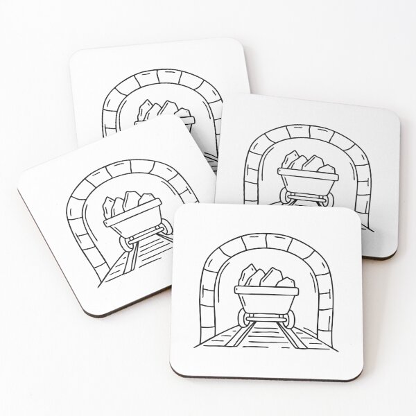Item preview, A cart filled with ore emerging from a dark mine tunnel designed and sold by rasagamastore.