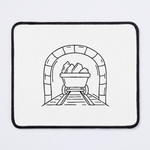 Item preview, A cart filled with ore emerging from a dark mine tunnel designed and sold by rasagamastore.