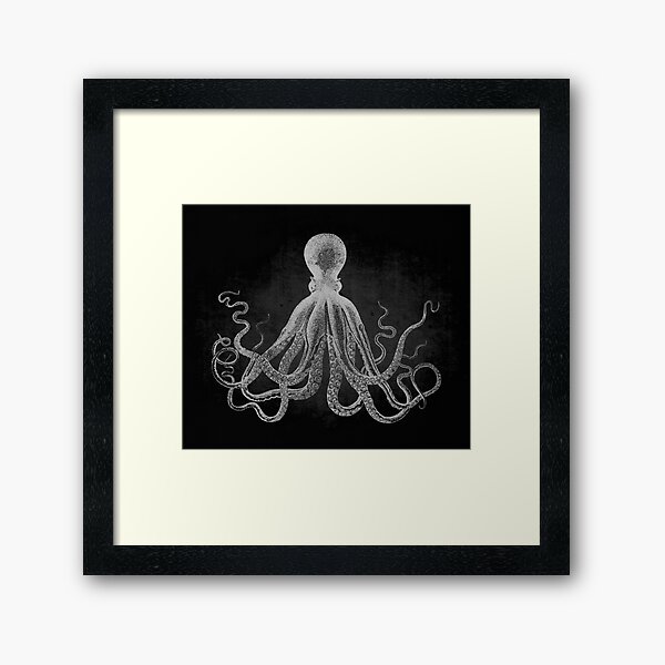 Item preview, Vintage Lord Bodner Octopus Print - White on Black designed and sold by itsjensworld.