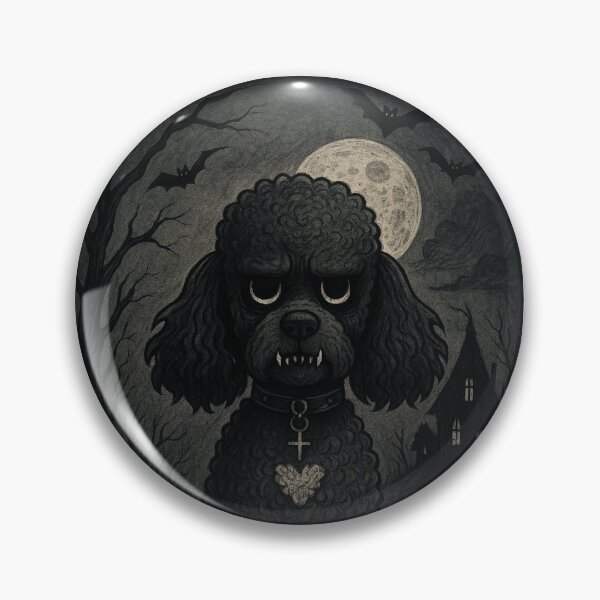 Aperçu de l'œuvre Caniche de la Mort – Illustration d'horreur gothique mignonne créée et vendue par ThreadvectorCo.