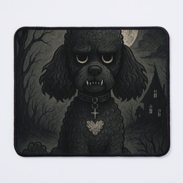 Item preview, Death Poodle – Cute Gothic Horror Illustration designed and sold by ThreadvectorCo.