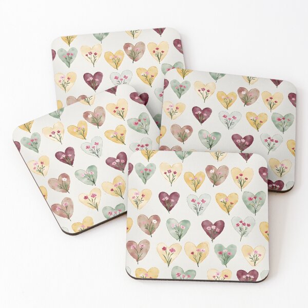 Item preview, Crayon Heart Grid – Cozy Floral Seamless Pattern designed and sold by TinyDreamWorld.