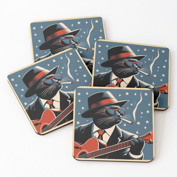 Item preview, Blues Playing Cool Cat designed and sold by KenRinkel.