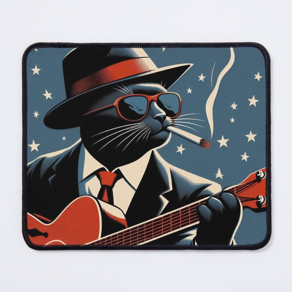 Item preview, Blues Playing Cool Cat designed and sold by KenRinkel.