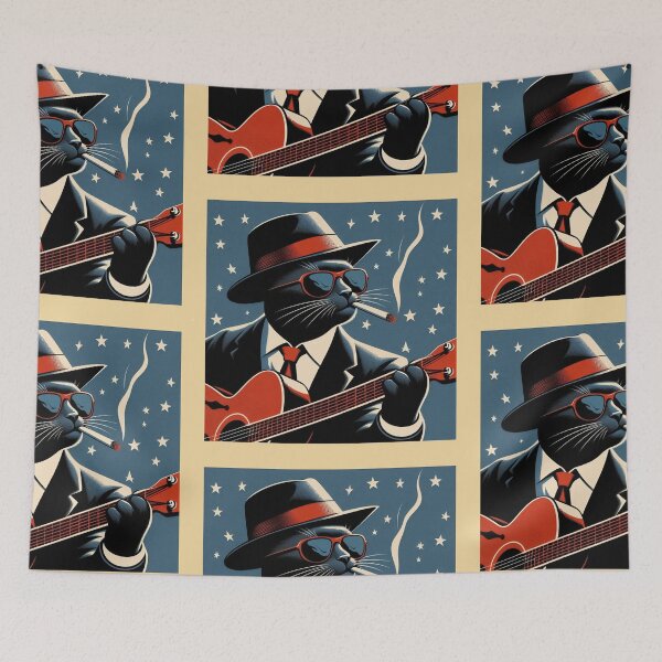 Item preview, Blues Playing Cool Cat designed and sold by KenRinkel.