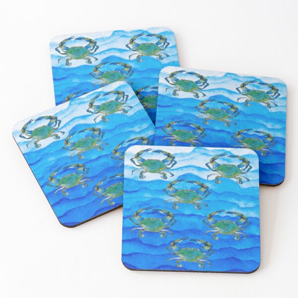 Item preview, Blue Crab Oil Painting/Water Waves Watercolor designed and sold by GL Digital Artwork .