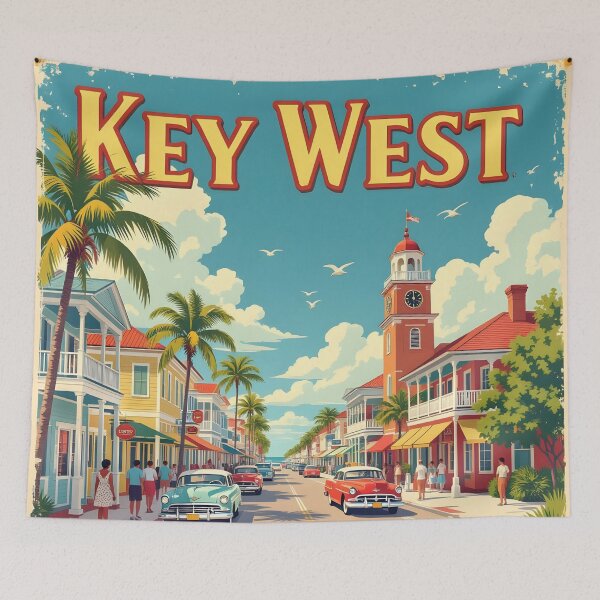 Artikelvorschau, Key West: Malerisches Reiseposter im Vintage-Stil entworfen und verkauft von LSVart.