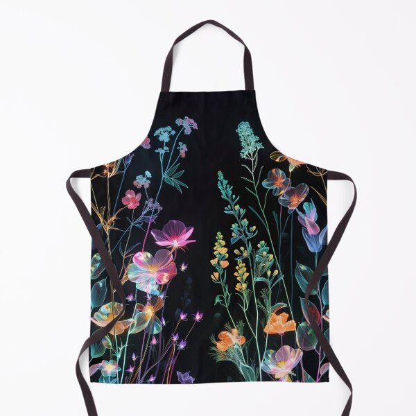 Item preview, Neon Bloom Symphony – Glowing Wildflowers on Black designed and sold by Josinta.