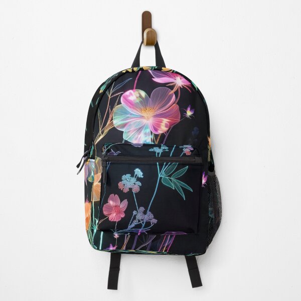 Item preview, Neon Bloom Symphony – Glowing Wildflowers on Black designed and sold by Josinta.