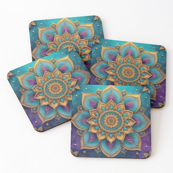Item preview, Golden Flow Mandla - Boho Lux Sacred Geometry Art designed and sold by GloboStyle Design .