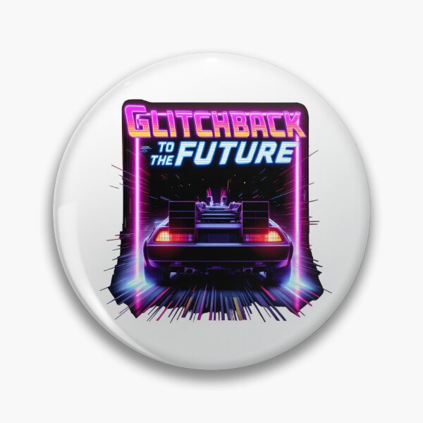Artikelvorschau, Retro Glitchback Zeitreiseauto – Neon 80er Vaporwave Sci-Fi Design entworfen und verkauft von IM Hunter.