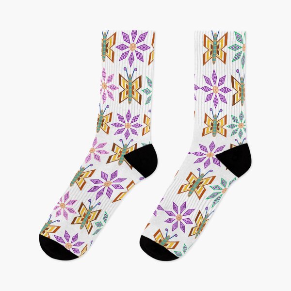 Item preview, Zigzag geometric floral pattern with butterflies designed and sold by Jjc59.