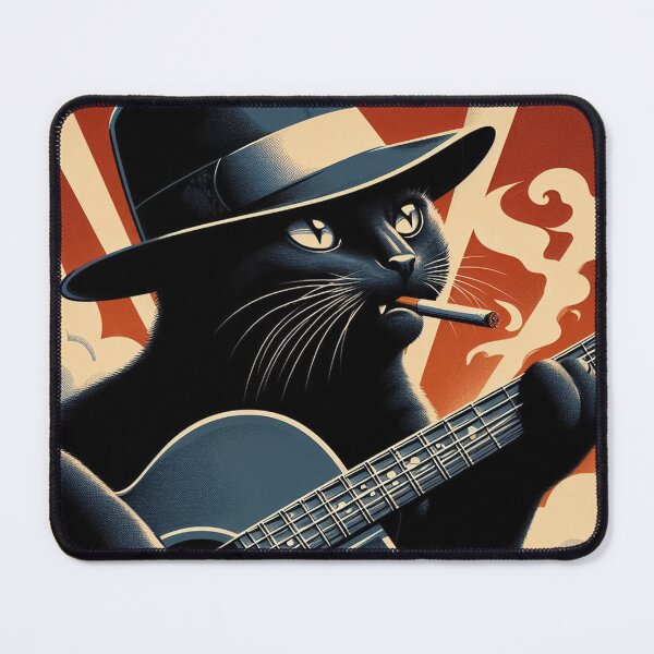 Item preview, Blues Cat 3 smoking a cigarette designed and sold by KenRinkel.