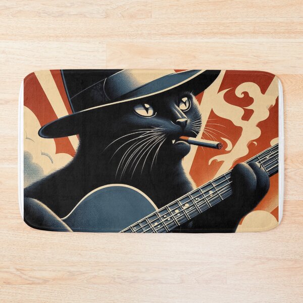 Item preview, Blues Cat 3 smoking a cigarette designed and sold by KenRinkel.