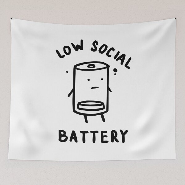 Item preview, Low Social Battery – Minimal Black Ink Art designed and sold by InkStation24.